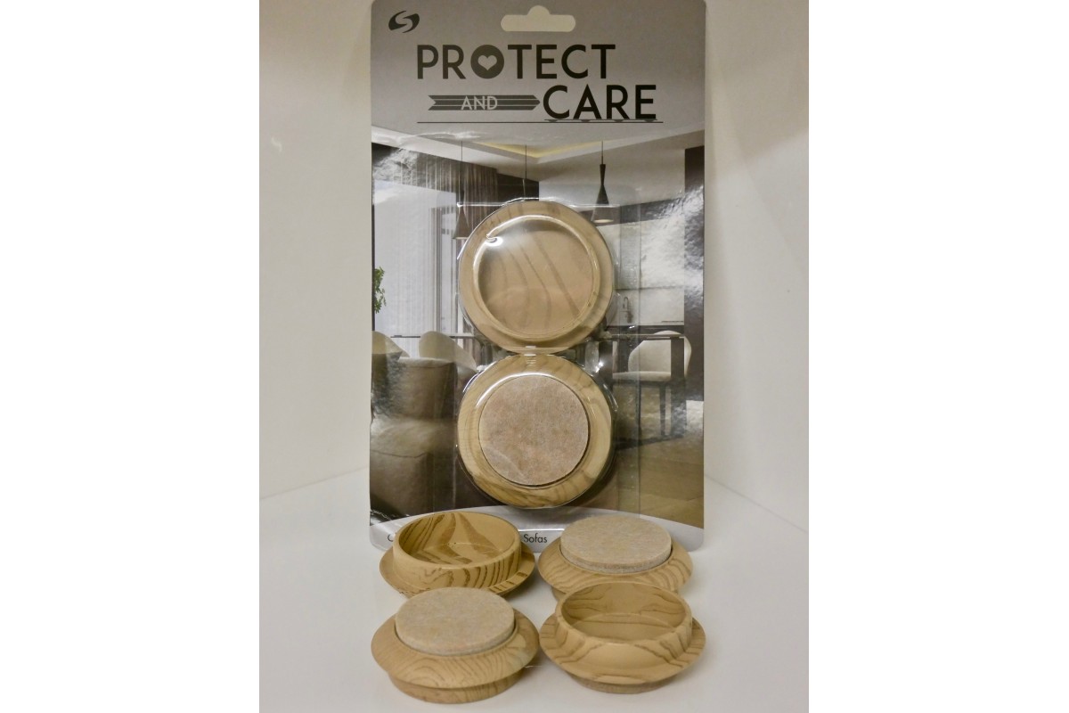 Wood Effect castor Cups 44mm